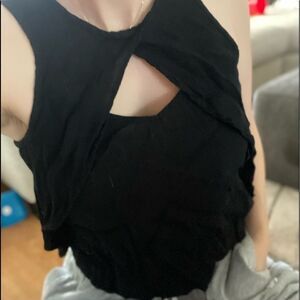 Free People black‎ cut out crop top